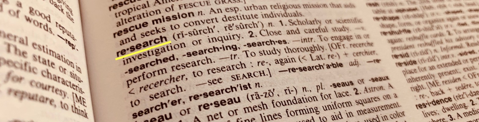 Dictionary definition of "research"