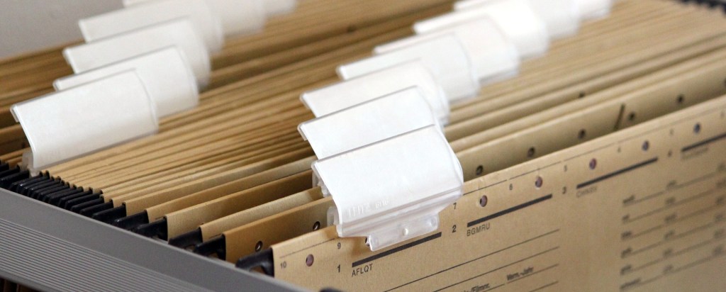 hanging files with blank tabs