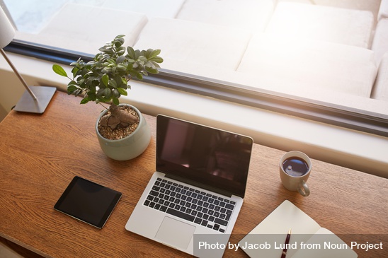 Modern Work Desk By A Window